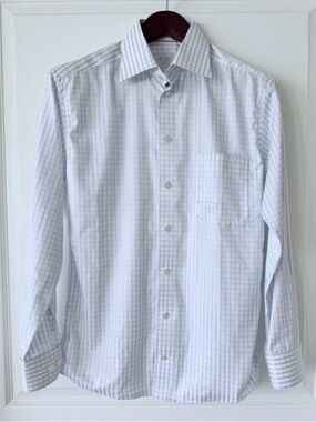 Eton Light Blue Checkered Dress Shirt